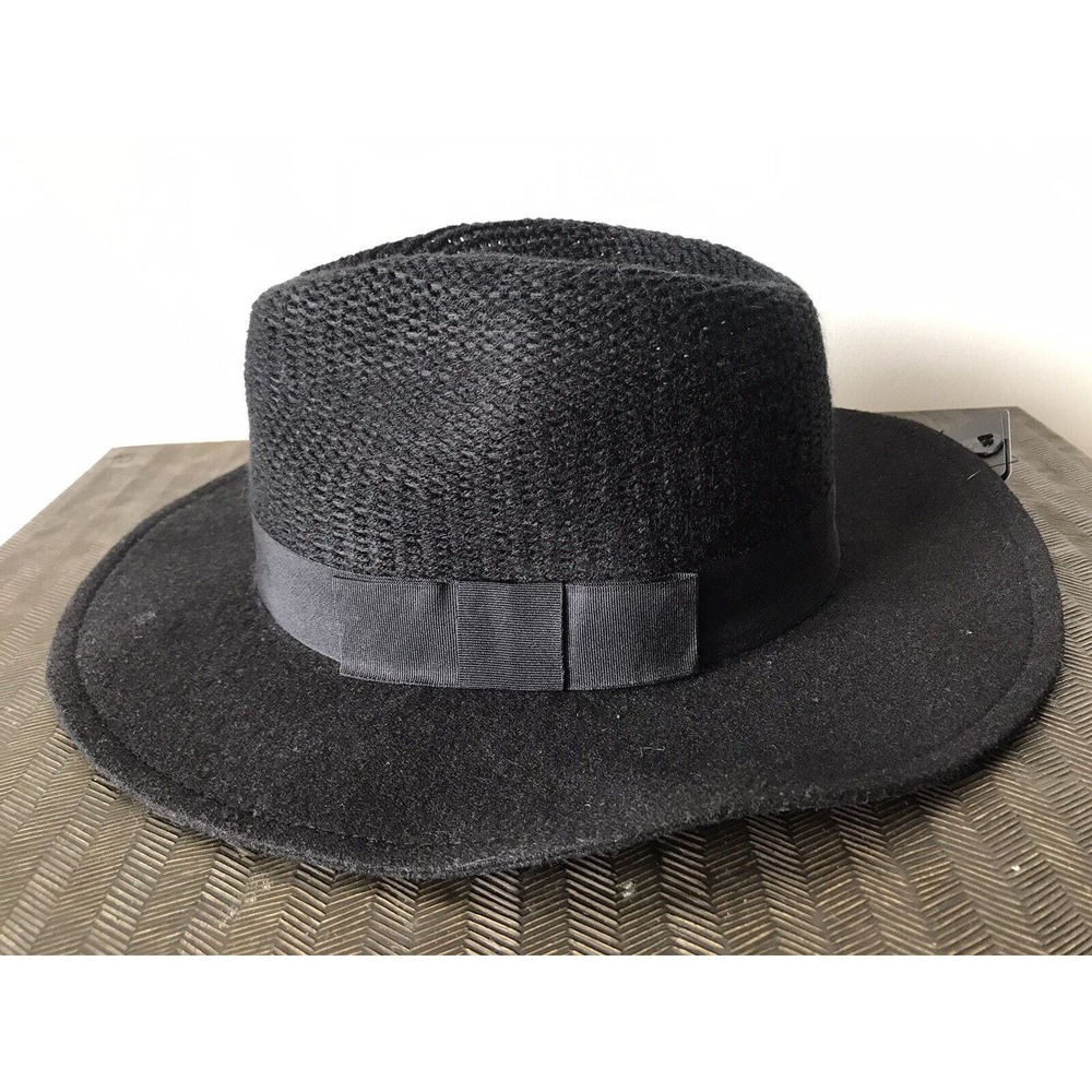 David and Young PANAMA Fedora, Black Ribbon Band, One Size, Soft Felt